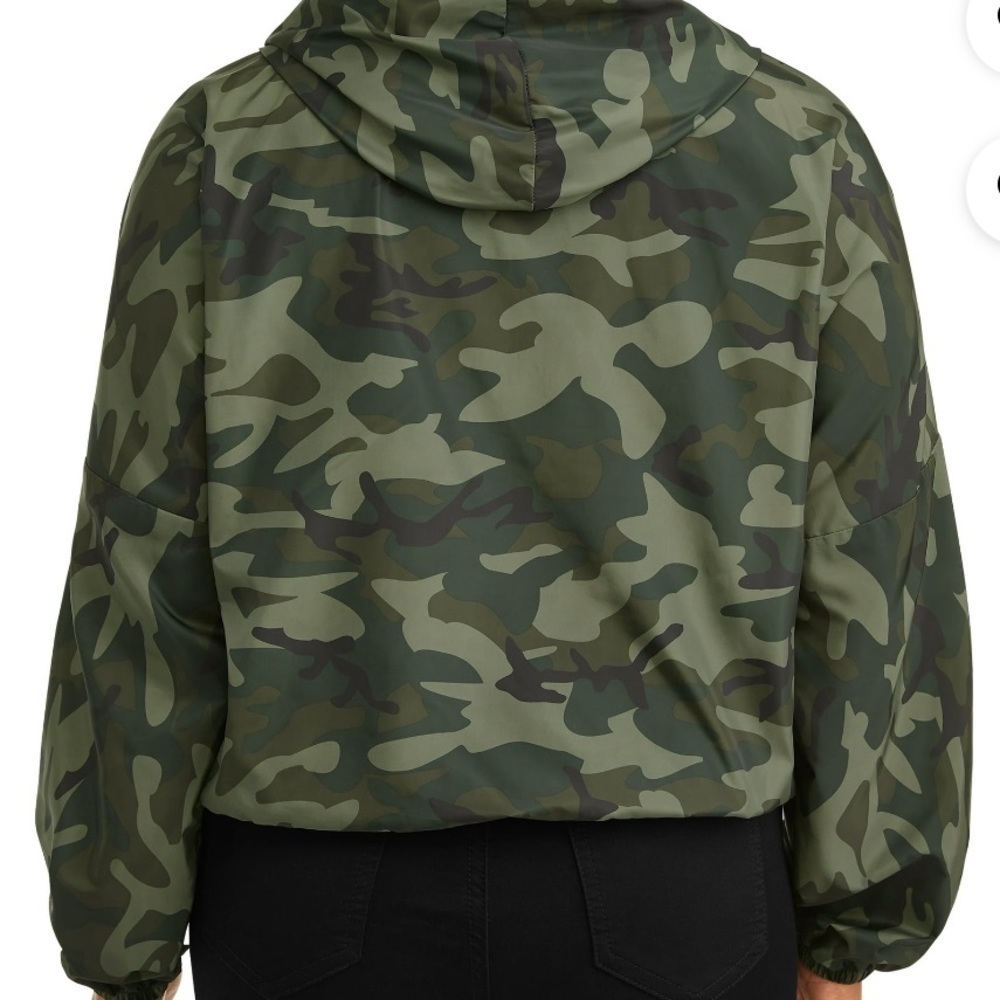 Printed and Solid Popover Windbreaker Jacket - Picture 3 of 9